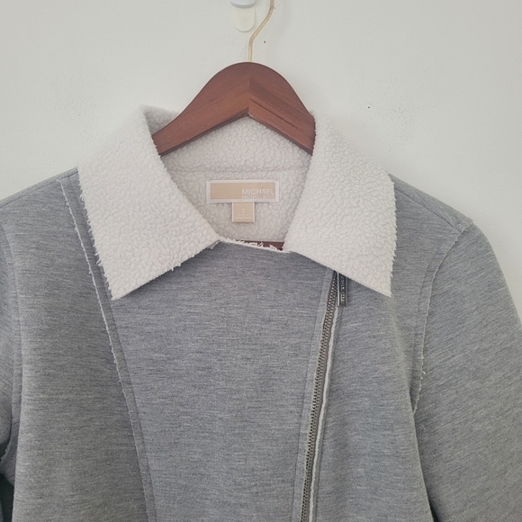 Michael Kors Faux Shearling Moto Inspired Asymmetrical Zipper Jacket Siz… - Picture 12 of 13